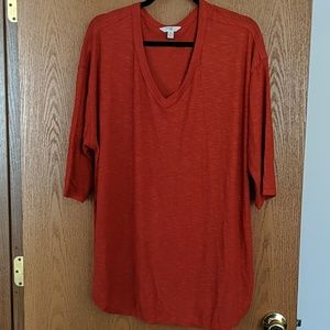 ✨5 for $25✨ Burnt Orange Ribbed 3/4 Sleeved T - NWOT